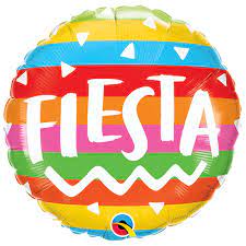 Foil balloon 18″ Fiesta Rainbow Stripes