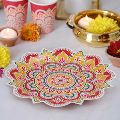 Multicoloured Paper Diwali Plates..