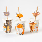6 Forest Animals Paper Straws