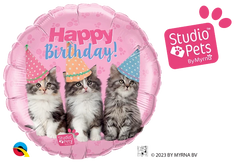 Birthday Kittens Foil Balloon