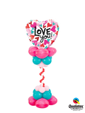 Love You Converging Hearts Foil Balloon