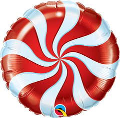Candy Swirl Red Foil Balloon