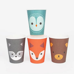 8 forest animal cups