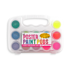 lil' poster paint pods - glitter and neon