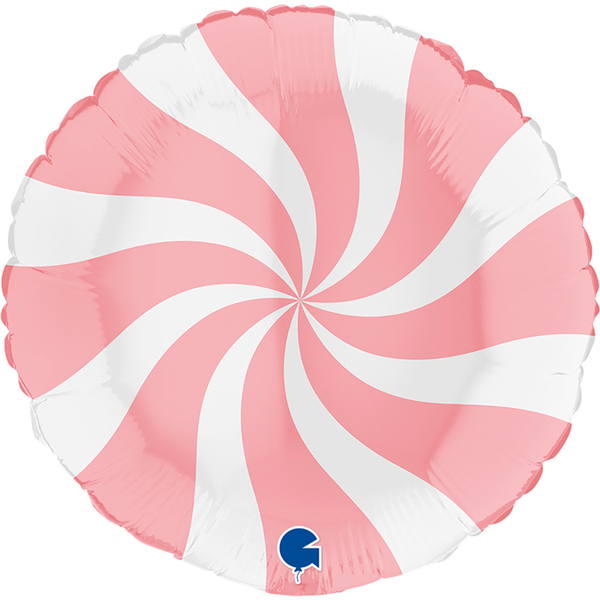 G018M03WhPk Round Swirly White Matte Pink