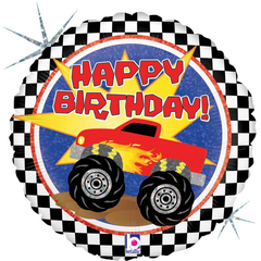 Happy Birthday Monster Truck 45cm Foil Balloon