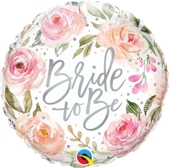 18" ROUND FOIL BRIDE TO BE WATERCOLOR ROSES #23169 - EACH (PKGD.)