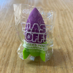 Purple blast off eraser sharpener