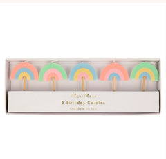 Rainbow Party Candles (x 5)