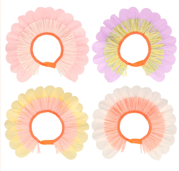 Pastel Flower Paper Bonnets (x 4)