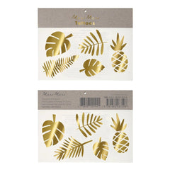 Gold Tropical Large Tattoos (set of 2 sheets)