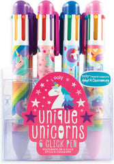 6 Click Pens – Display of 24 –unicorn