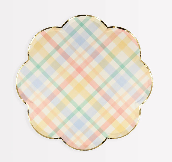 Plaid Pattern Side Plates (x 8)