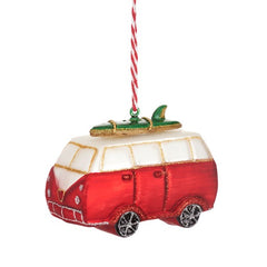 Camper With Surf Board Shaped Bauble - SASS & BELLE