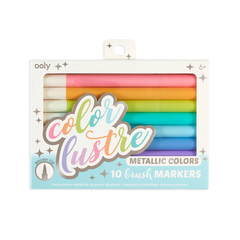Color lustre metallic brush markers - set of 10