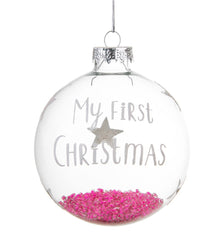 Baby Girl First Christmas Bauble - SASS & BELLE