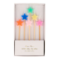 Mixed Star Candles (x 6)