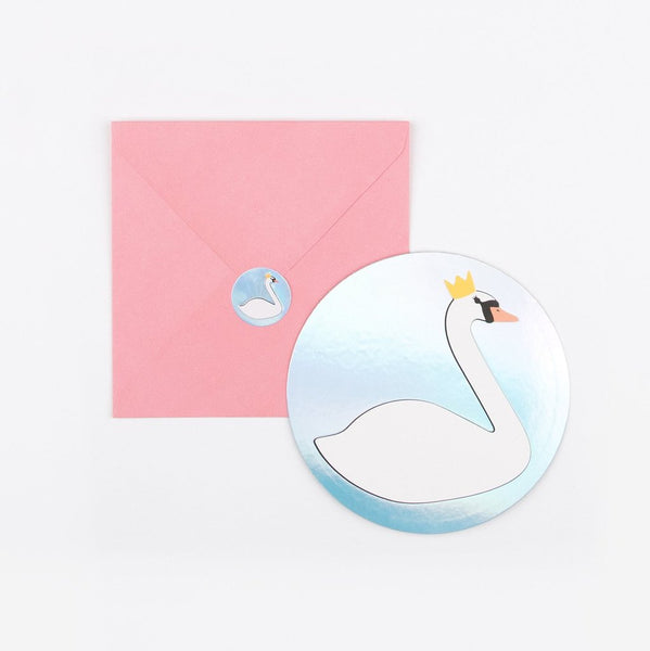 Birthday invitation card Swan