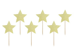 Cupcake toppers - stars, gold