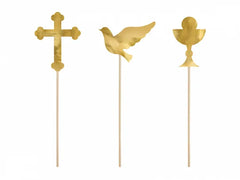 Cake toppers First Communion, gold