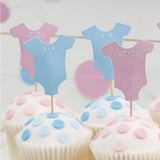 BABY GROW CUPCAKE TOPPERS - LITTLE LADY OR MINI MISTER
