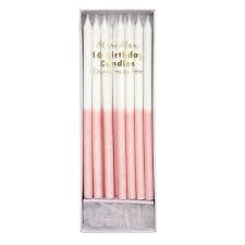 (187045) Pale pink Glitter long Party Candles