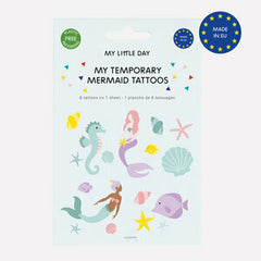 1 sheet of 8 Mermaid tattoos