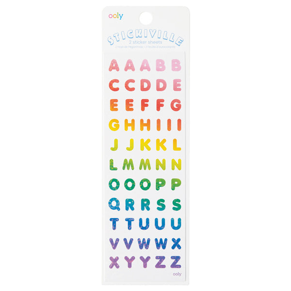 Ooly - Stickiville Stickers - Skinny - Rainbow Letters