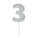 Number candle - 3 blue