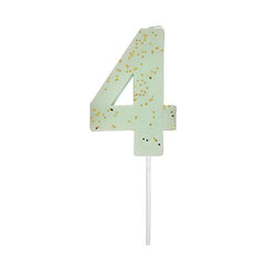 Number candle - 4 mint sparks - Meri Meri