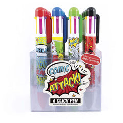 6 Click Pens – Display of 24 – Comic Attack