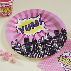 Yum Paper Plates - Pop Art Superhero Party
