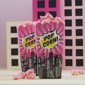 Pink Popcorn Boxes - Pop Art Party