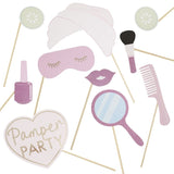 PINK GLITTER AND FOILED PAMPER PARTY PHOTO BOOTH PROPS
