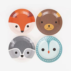 8 small forest animal plates