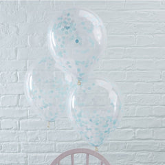 BLUE CONFETTI FILLED BALLOONS - PICK & MIX
