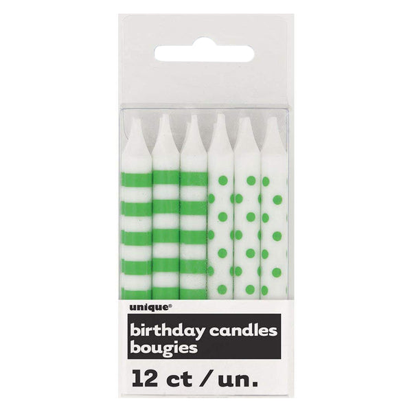 Birthday Candles Pack of 12 - Green