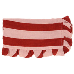 Red & Pink stripe ruffle napkins
