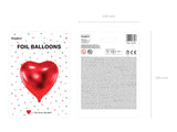 Foil balloon heart, red 73cmx 72cm