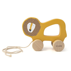 (36-177) Wooden pull along toy - Mr. Lion