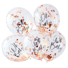 (TW-803) ROSE GOLD OH BABY! SHOWER CONFETTI BALLOONS