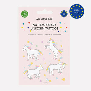 sheet of 8 Unicorn tattoos
